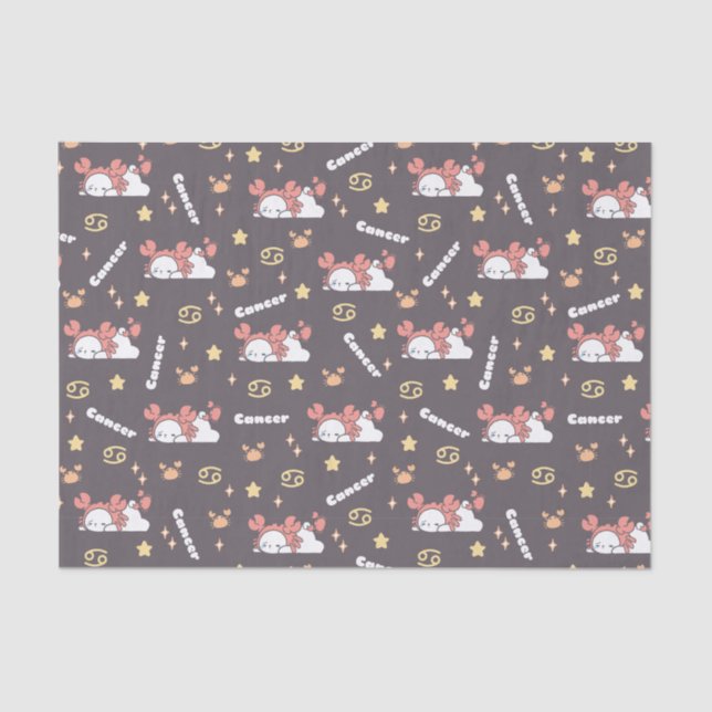 Papel De Seda Meia-noite Mágica - Cancer Zodiac Dreamland (Frente )