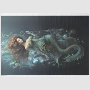 Papel De Seda Meia-Sereia, Cavalo-marinho sob a Decoupage do Mar