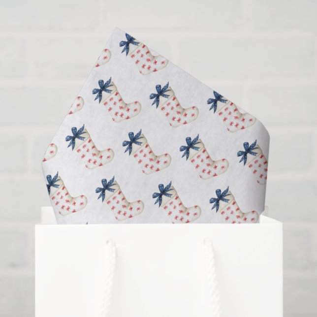 Papel De Seda Meias Costeiras De Natal Com Caranguejos (Sacola de presentes)