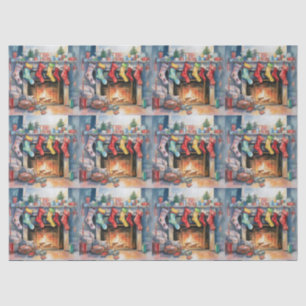 Papel De Seda Meias Penduradas pelo fogo