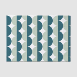 Papel De Seda Meio século Azul-claro-Teal Onda Moderna