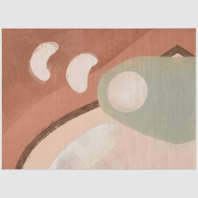 Papel De Seda Meio século Modern Abstrato de Arte Orgânica (Frente )