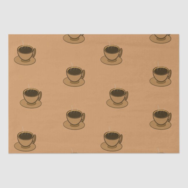 Papel De Seda Meio século Moderno Café Marrom (Frente )