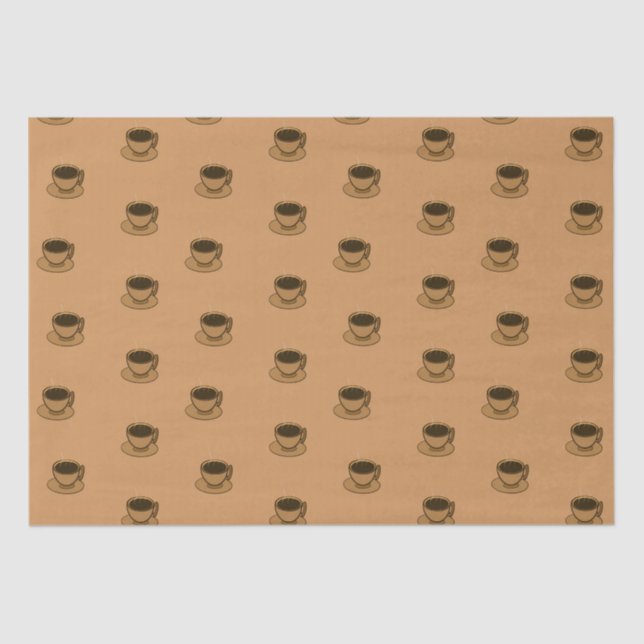 Papel De Seda Meio século Moderno Café Marrom (Frente )