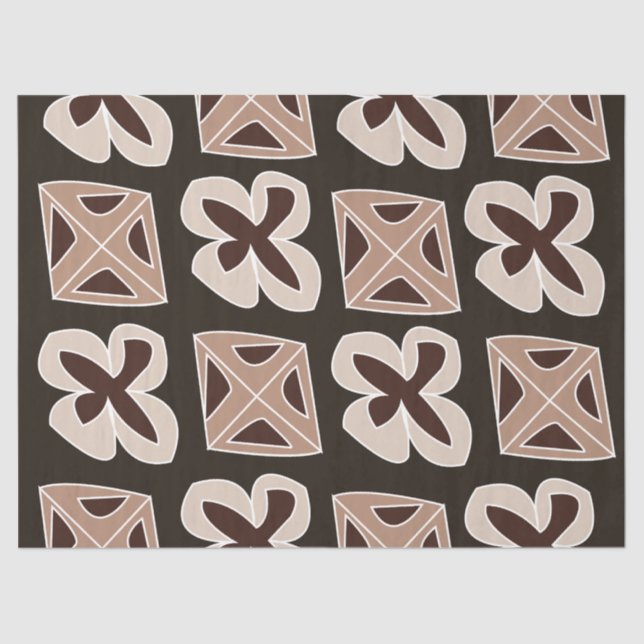 Papel De Seda Meio século Moderno Geométrico Floral (Frente )