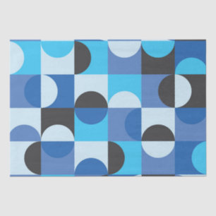 Papel De Seda Meio século Moderno Meio círculo Turquesa Azul