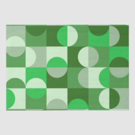 Papel De Seda Meio século Moderno Meio Círculos Cinzas Verdes