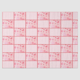 Papel De Seda Meio século Retro Mod Vintage Floral na Rosa claro