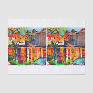 Papel De Seda Meios mistos do decoupage da cor do fogo da