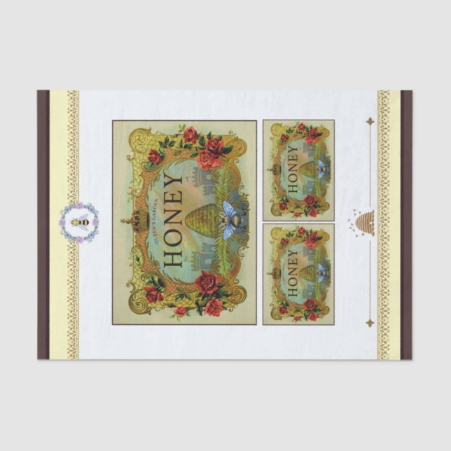 Papel De Seda Mel Bee Labels (Frente )