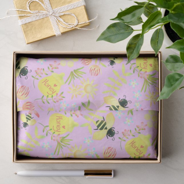 Papel De Seda Mel Bee Rosa (Presente)