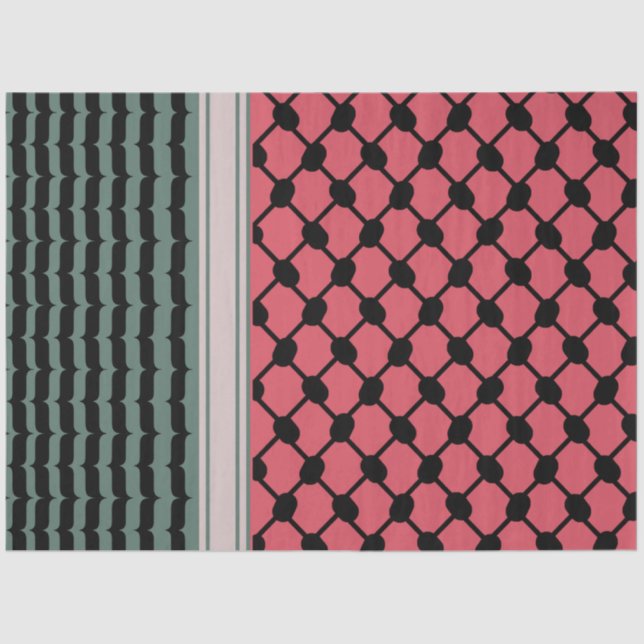 Papel De Seda Melancia palestiniana Hatta Keffiyeh Kufiya Folk (Frente )