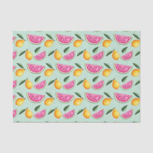 Papel De Seda Melancia Rosa & Limões (Design 29 Série Rosa)