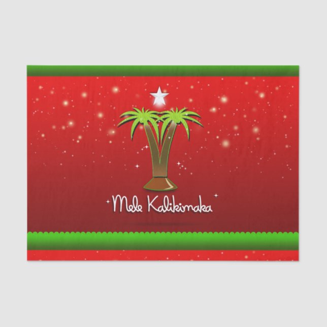 Papel De Seda Mele Kalikimaka Palm Tree para Xmas (Frente )