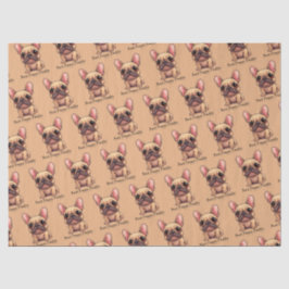 Papel De Seda Melhor Papai Cachorrinho Frenchie Bulldog Francês 