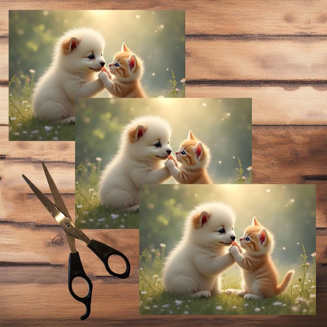 Papel De Seda Melhores amigos, deem-me cinco - fofo e gatinho (Criador carregado)