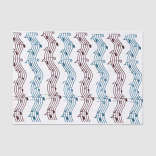 Papel De Seda Melómanos vermelhos e azuis