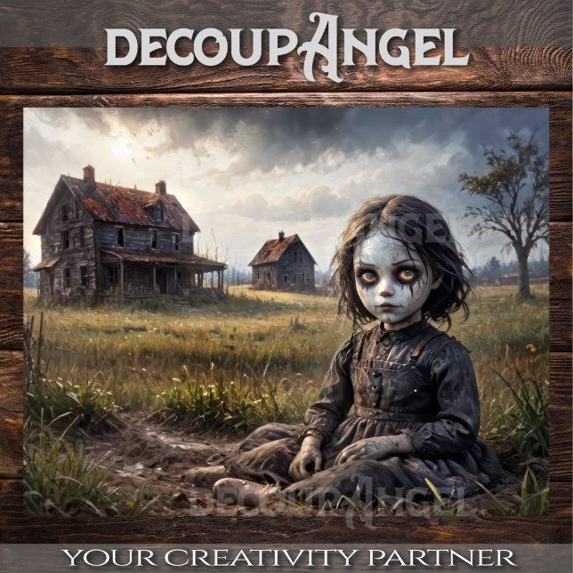 Papel De Seda Menina amaldiçoada em um jardim abandonado (Criador carregado)