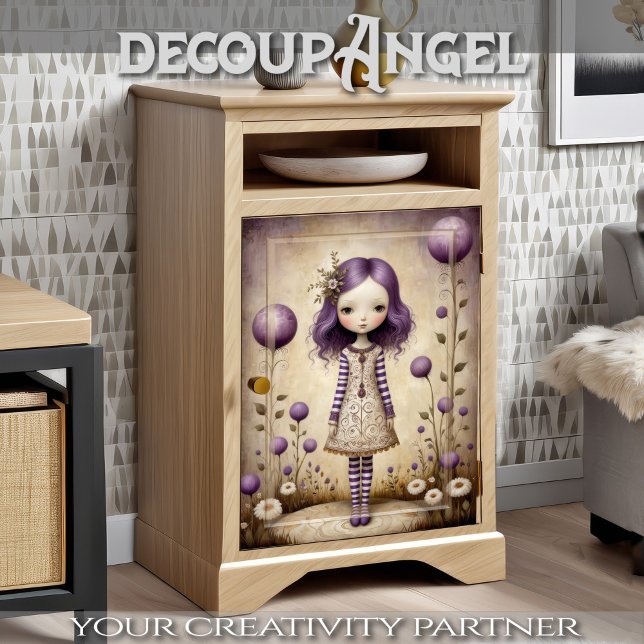Papel De Seda Menina Bonita na Decoupage Lilac (Criador carregado)