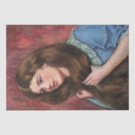 Papel De Seda Menina com Cabelo Marrom bonito