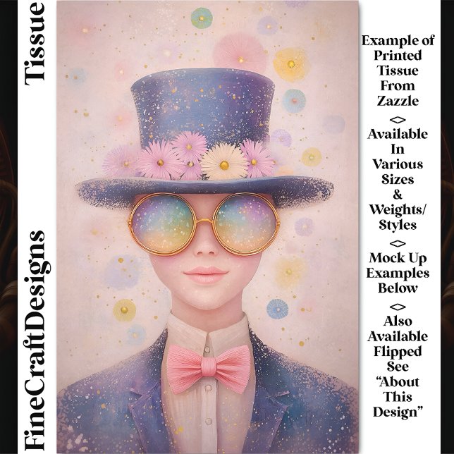 Papel De Seda Menina com chapéu floral e óculos escuros desacopl (Criador carregado)