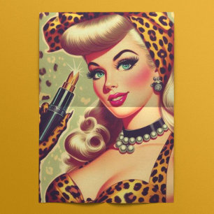 Papel De Seda Menina de Impressão do Leopardo da Pintura