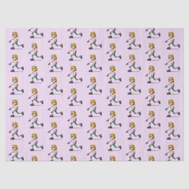 Papel De Seda Menina de Patins Rosa (Frente )