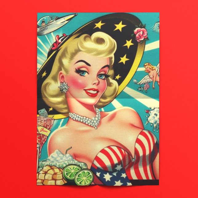 Papel De Seda Menina de Vintage Blona (Criador carregado)