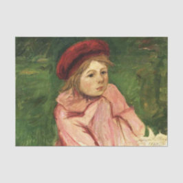 Papel De Seda Menina em um Berete Vermelho