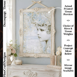 Papel De Seda Menina Escultural Country Francês FT4L Decoupage