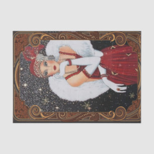 Papel De Seda Menina Flapper de Natal Céu Noturno Estrelado