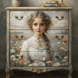 Papel De Seda Menina no Campo de Papoulas Decoupage