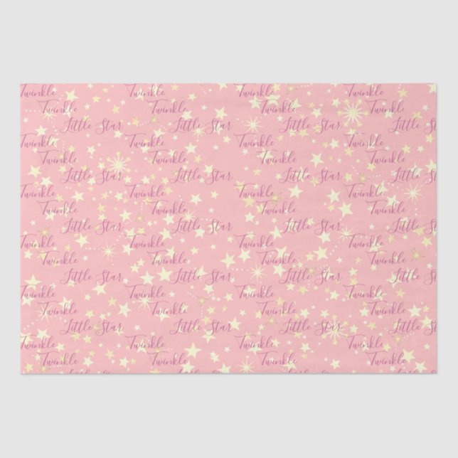 Papel De Seda Menina Rosa Bonito e Bonita Brilha Estrelinha (Frente )
