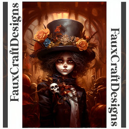 Papel De Seda Menina Steampunk Dia dos Mortos Decoupage Direita 