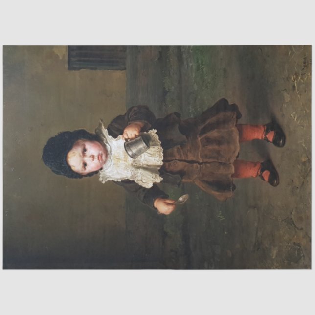 Papel De Seda Menina Vazia de Taça (Ludwig Knaus) (Frente )