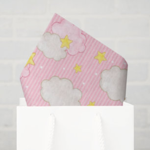 Papel De Seda Meninas Céu Rosa
