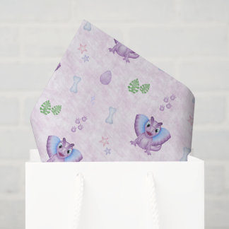 Papel De Seda Meninas Fofas Dinossauro Jurássico Aniversário Din