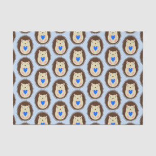 Papel De Seda Menino Azul do Coração de Ouriço com Estampa