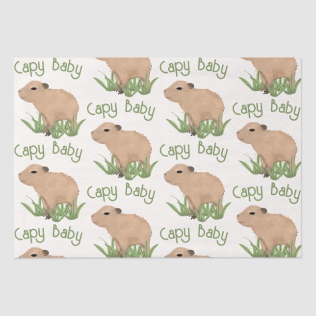 Papel De Seda Menino da Capybara Pun, Cuja Cobra Personalizada (Frente )