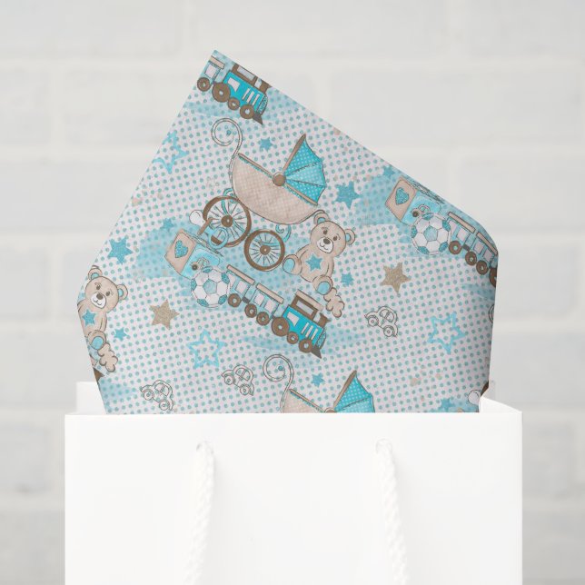 Papel De Seda Menino de carruagem de bebê (Sacola de presentes)