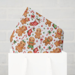 Papel De Seda Menino e Menina de Biscoito de Natal com Meias
