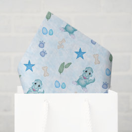 Papel De Seda Meninos Fofos Dino Aniversário Dinossauro