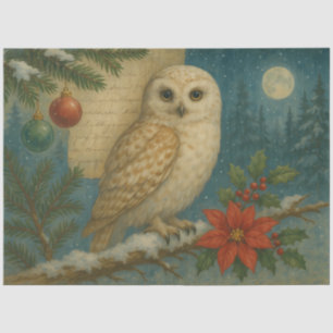 Papel De Seda Mensageiro ao Luar Coruja de Natal Decoupage de In
