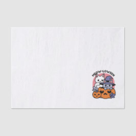 Papel De Seda Meow-Loween - Design de Gato de Halloween