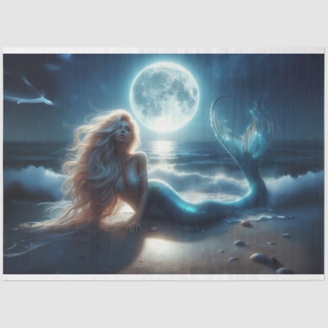 Papel De Seda Mermaid Beach Moonlight TPapel (Frente )