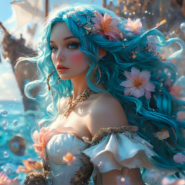 Papel De Seda Mermaid Icy Blue - Pirates Cove decoupage 