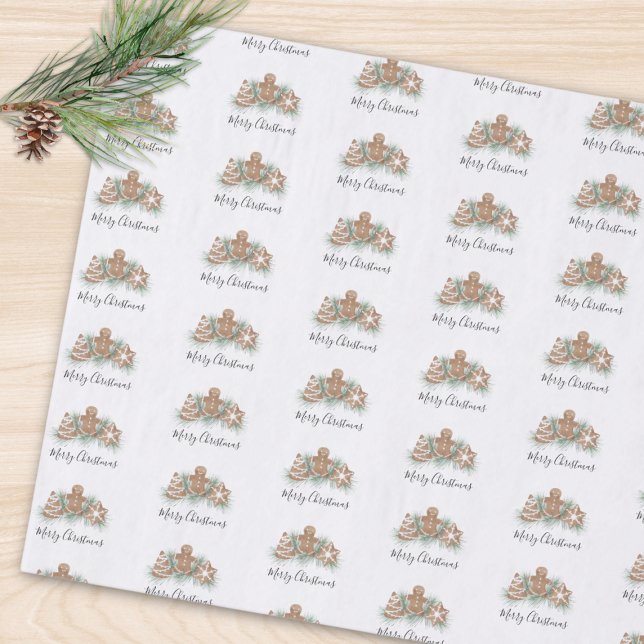 Papel De Seda Merry Christmas Gingerbread  (Criador carregado)