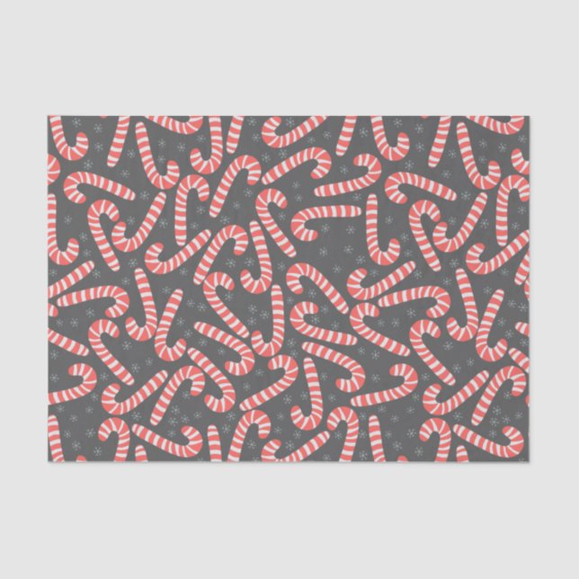 Papel De Seda Merry Natal Peppermint Candy Canes Snowflakes (Frente )
