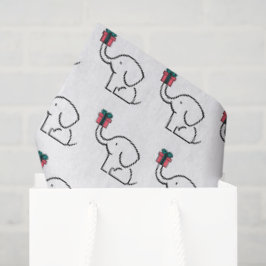 Papel De Seda Merry White Elephant Christmas Party Design
