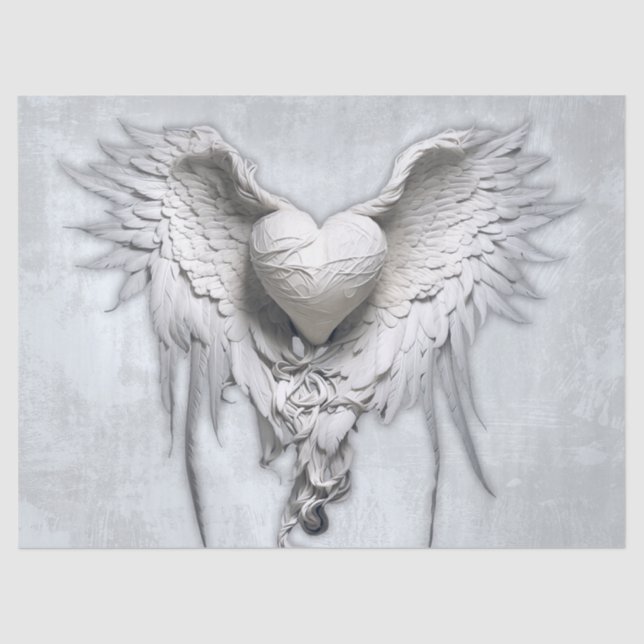 Papel De Seda Meu Coração Anjo, Coração Asas (Frente )